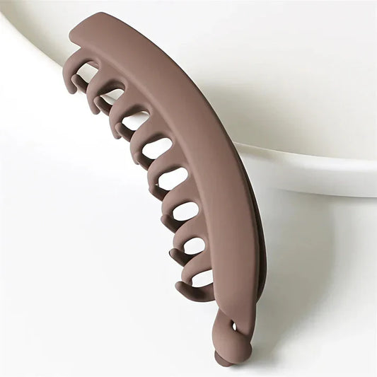 Frosted Solid Color Banana Hair Clips – Fashion Ponytail Barrettes & Hair Claws for Women | Strong Hold, Matte Finish, and Effortless Everyday Style